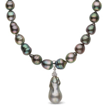 Load image into Gallery viewer, Ombré Effect - Tahitian Baroque Pendant with Diamonds in White Gold