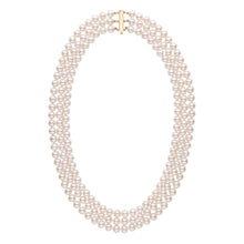 Load image into Gallery viewer, 6.5-7.0 mm Triple-Strand AAA White Freshwater Pearl Necklace
